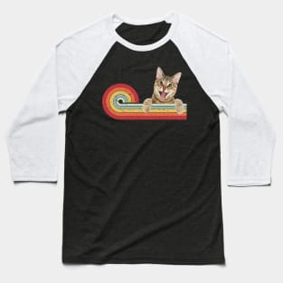 Funny Cat Retro Vintage 70s 80s Gift Baseball T-Shirt